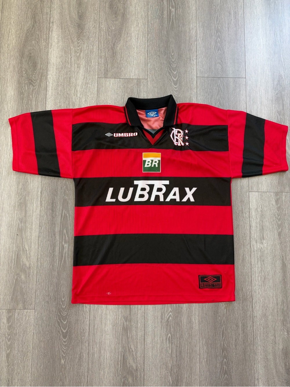 Vintage GRAIL 1999 Umbro CR Flamengo Home #10 Petrobras Lubrax Soccer Jersey XL
